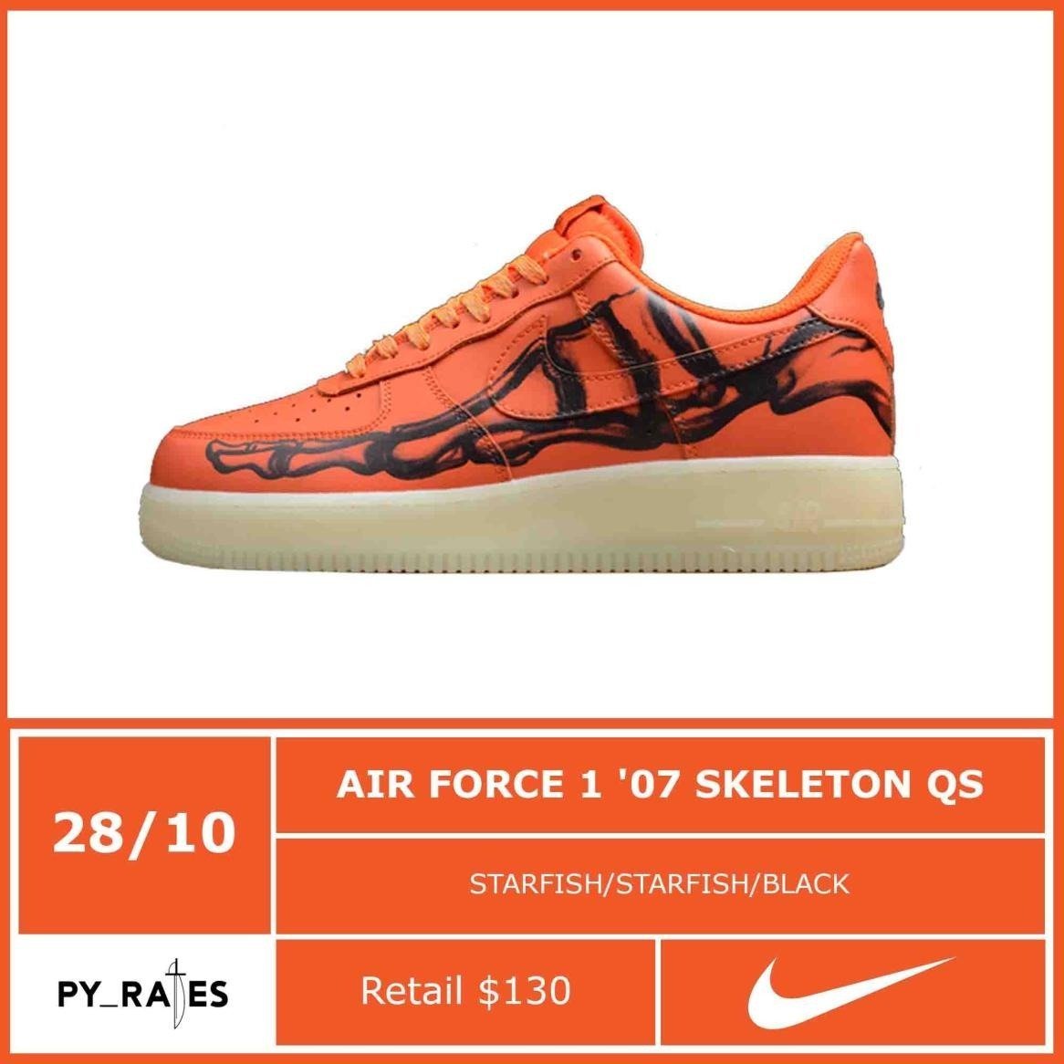 Nike Air Force 1 Skeleton Orange CU8067-800 Release Date Info ...