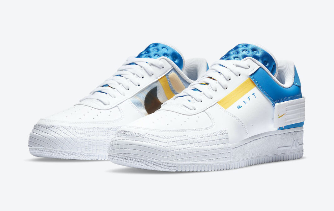 nike air force 1 blue gold