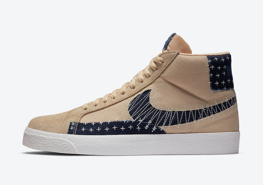 Nike SB Blazer Mid Sesame Denim CT0715-200 Release Date Info