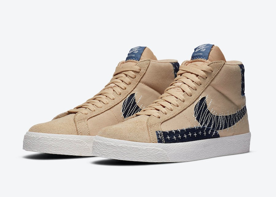 Nike SB Blazer Mid Sesame Denim CT0715-200 Release Date Info Nike SB Blazer Mid Sesame Denim CT0715-200 Release Date Info