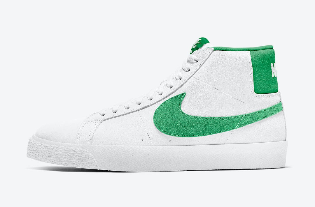 Nike SB Blazer Mid in White and Green