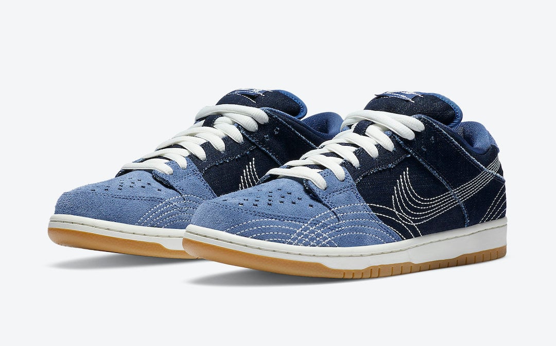 Nike SB Dunk Low Sashiko Denim Gum CV0316-400 Release Info