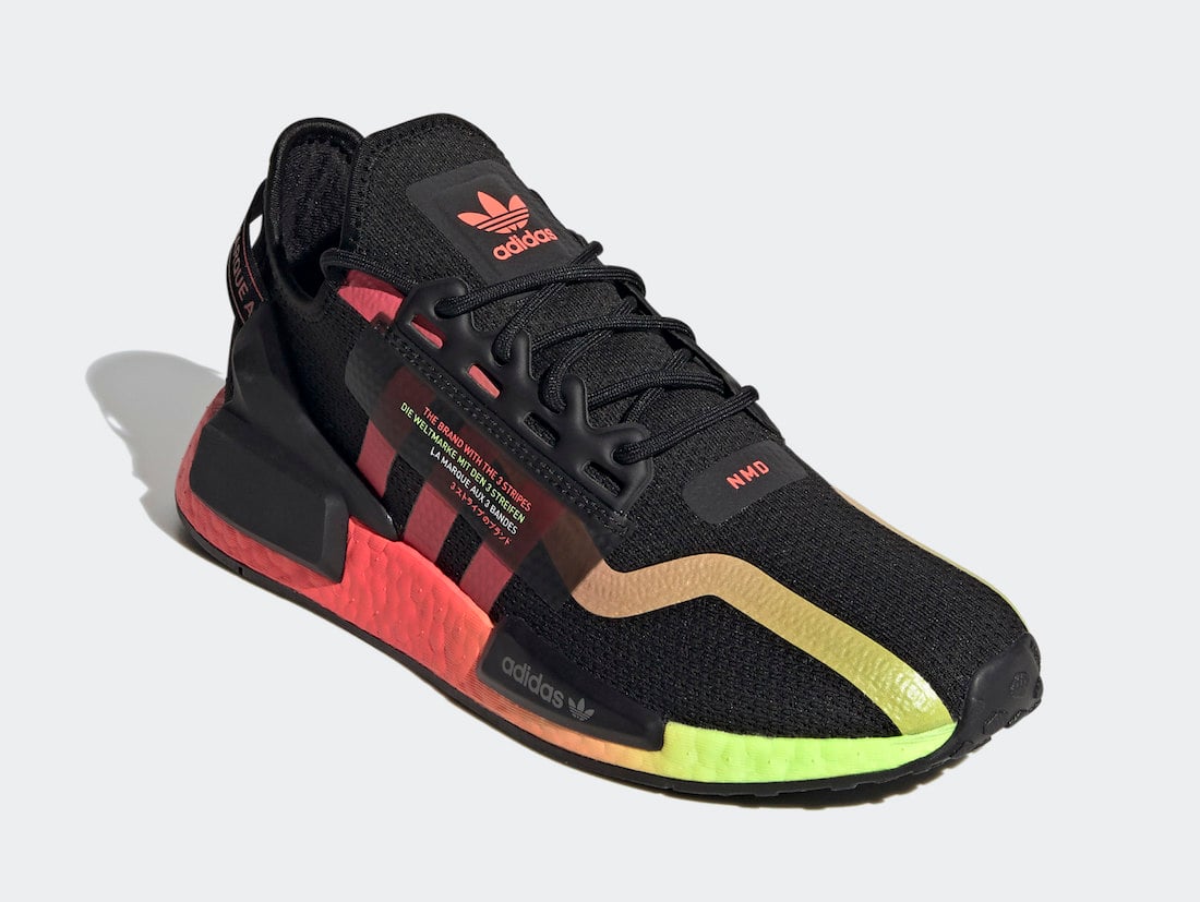 adidas NMD R1 V2 Black Signal Pink Green FY5918 Release Date Info