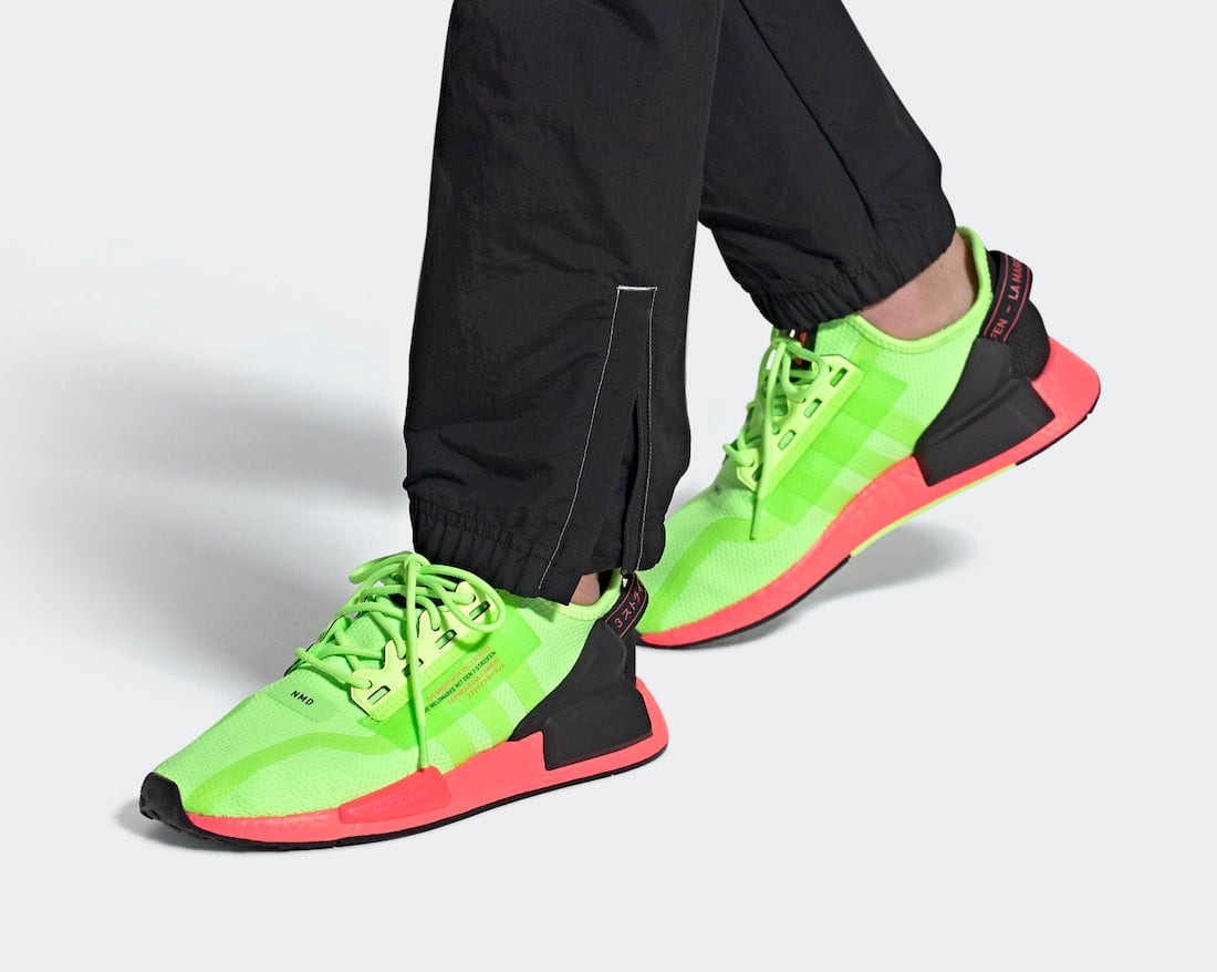 adidas nmd green and pink