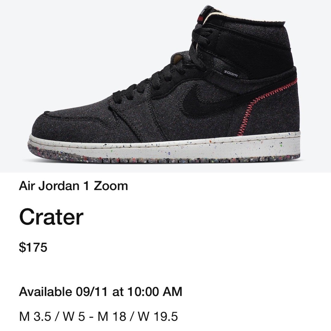 Air Jordan 1 High Zoom Crater Space Hippie CW2414-001 Release Date