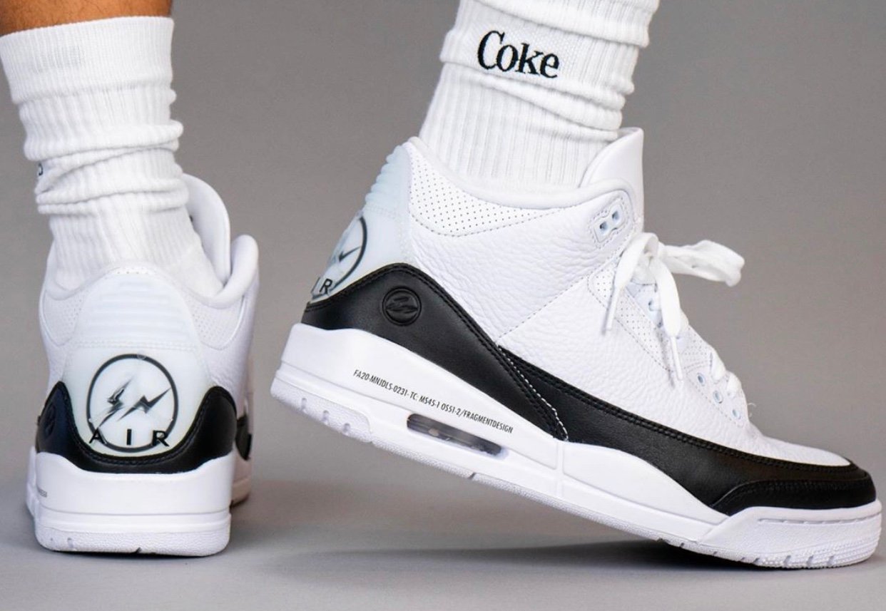 Fragment x Air Jordan 3 DA3595-100 On Feet Release Date