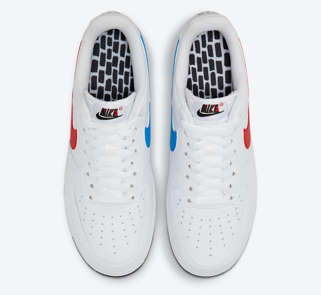 air force 1 white and red and blue