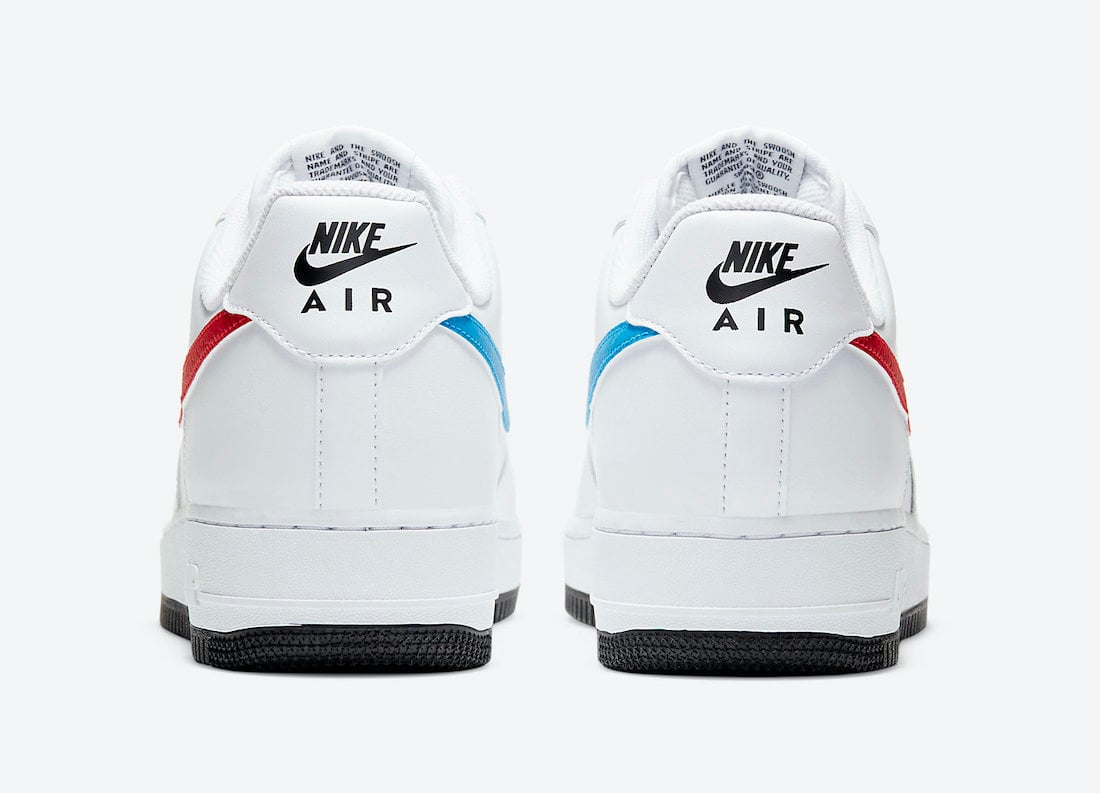 nike air force 1 red and blue swoosh