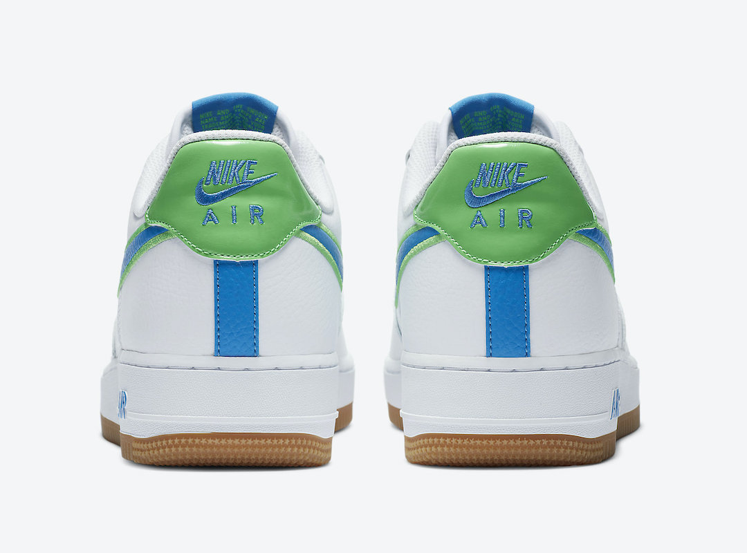 Nike Air Force 1 Low White Blue Lime Gum DA4660-100 Release Date Info