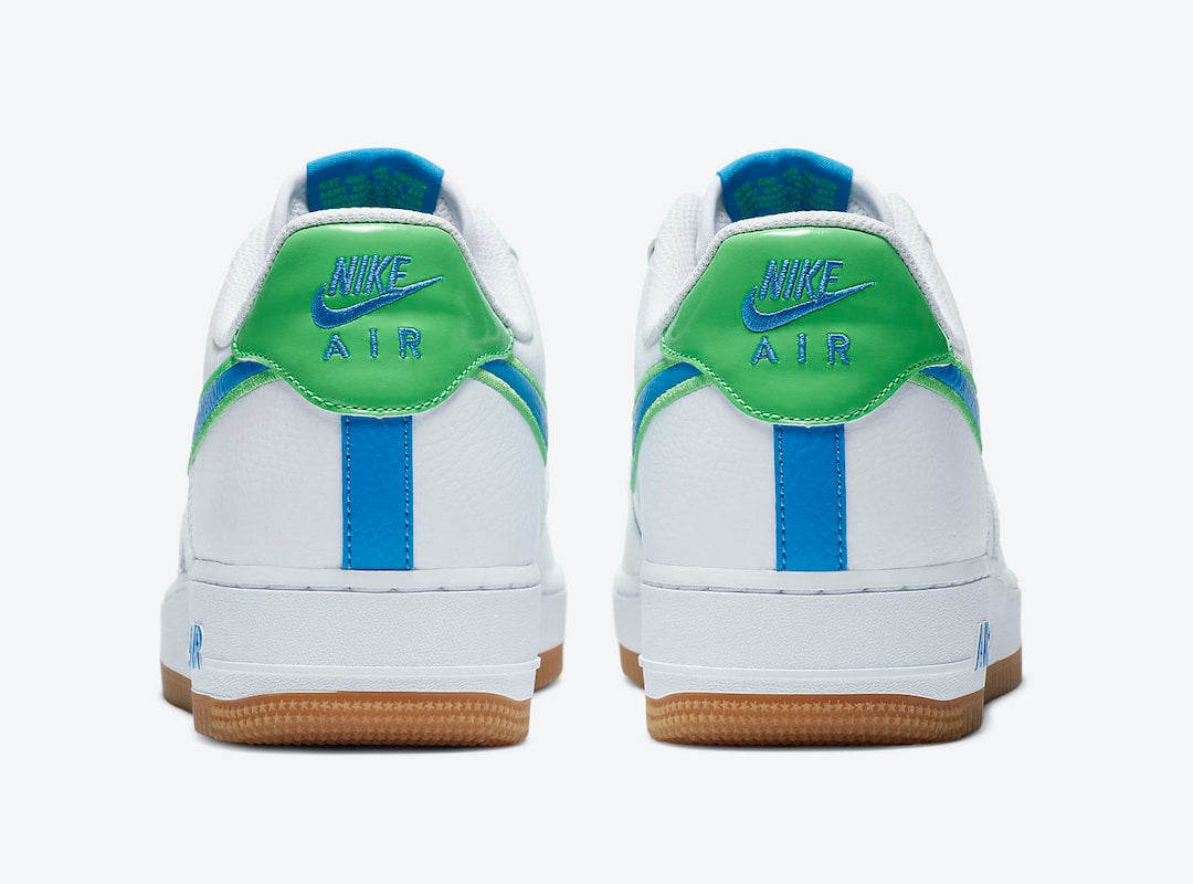 Nike Air Force 1 Low White Blue Lime Gum DA4660-100 Release Date Info