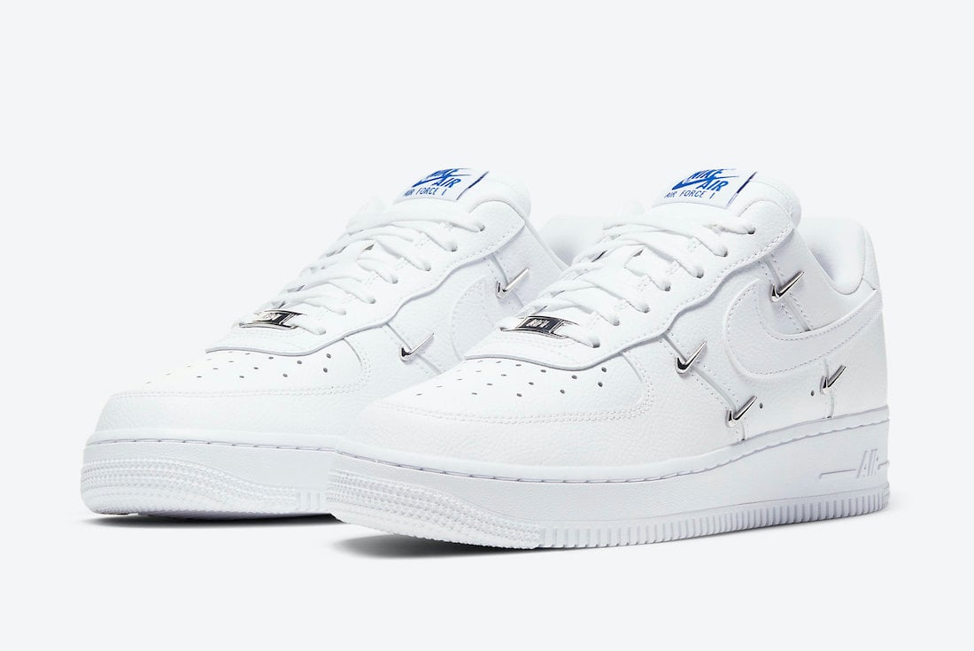 Nike Air Force 1 LX Chrome Swooshes CT1990-100 Release Date Info