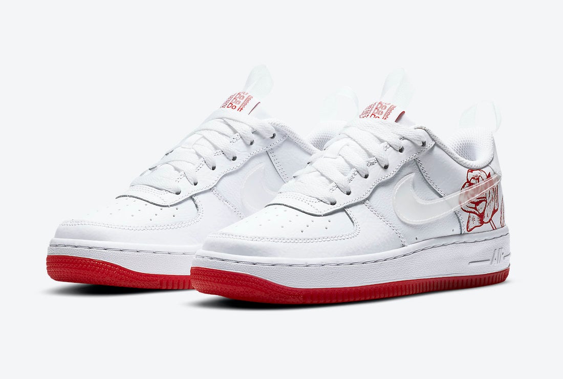 Nike Air Force 1 Rose White University Red CN8534-100 Release Date 