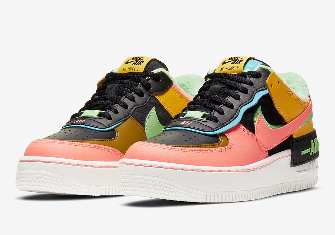 Nike Air Force 1 Shadow Features Multicolor and Furry Velour