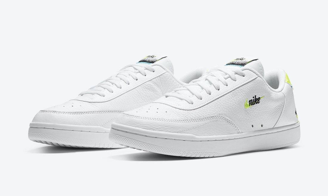 Nike Court Vintage Premium White Neo Turquoise Volt Brush Strokes CZ7936-100 Release Date Info Nike Court Vintage Premium White Neo Turquoise Volt Brush Strokes CZ7936-100 Release Date Info