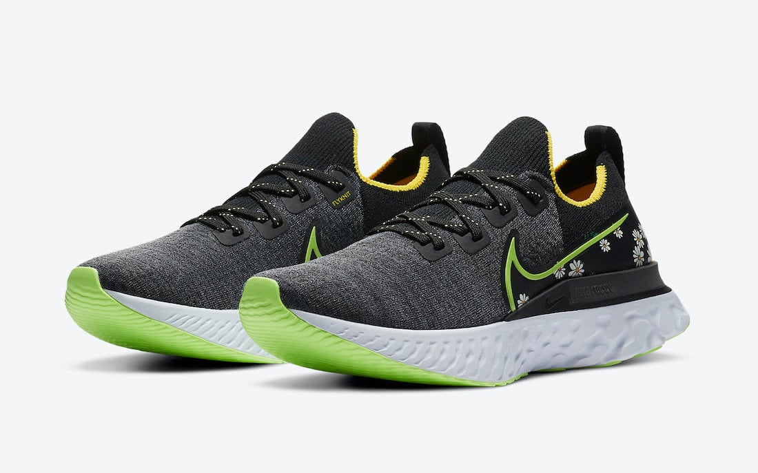 nike react yellow green