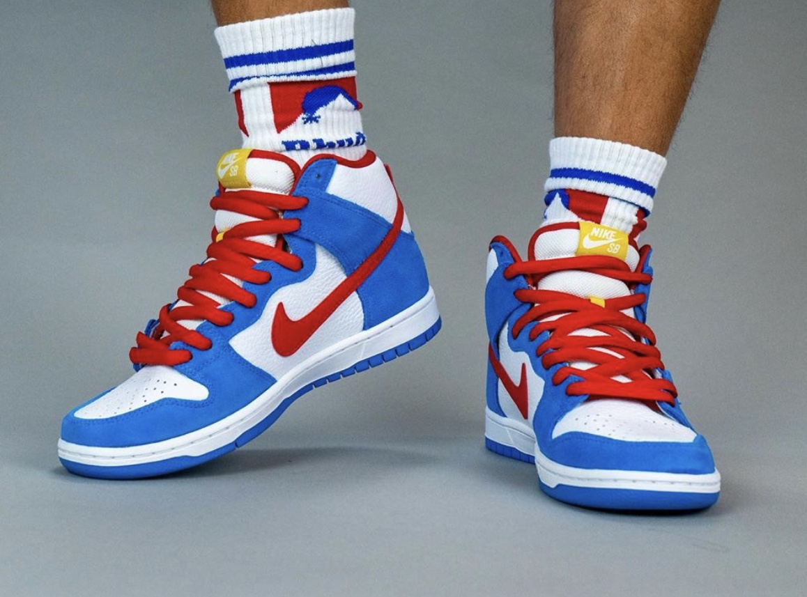 Nike SB Dunk High Doraemon CI2692-400 On Feet