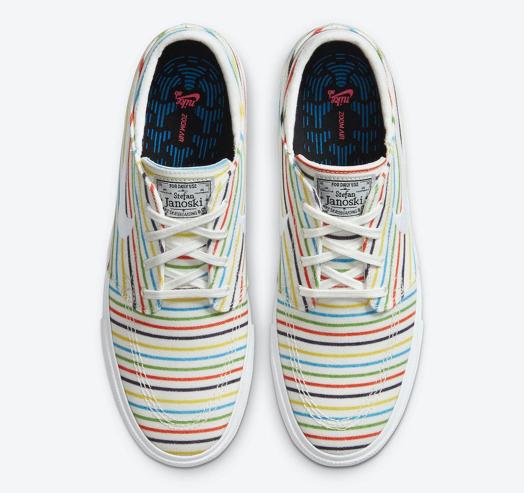 Nike SB Zoom Stefan Janoski Canvas Multi Stripes AQ7878-100 Release Date Info