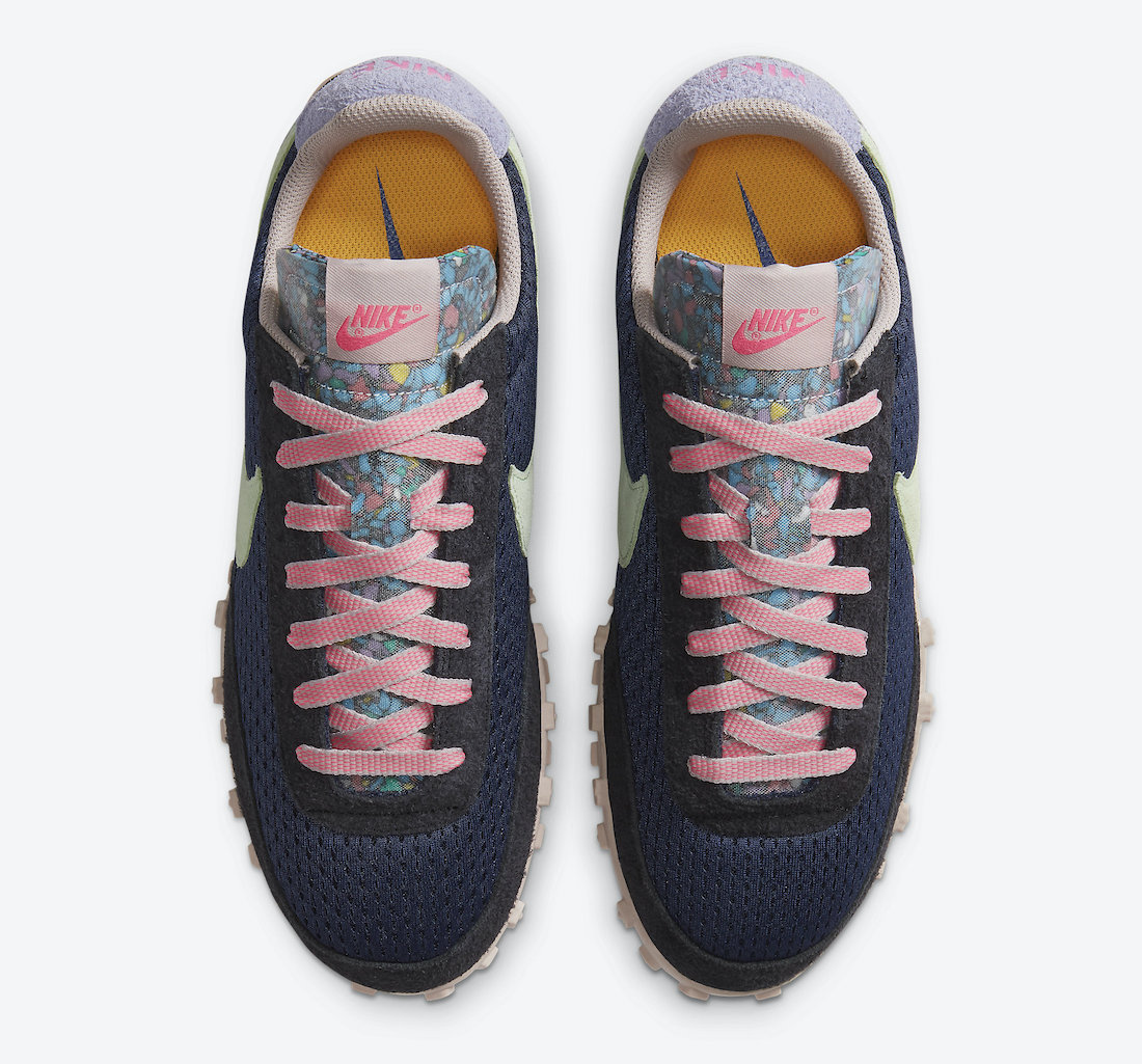 Nike Waffle Racer Midnight Navy Vapor Green Black DA4656-400 Release Date Info