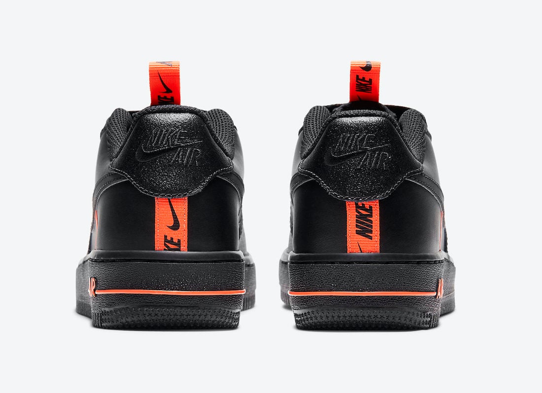 orange and black nike air force 1