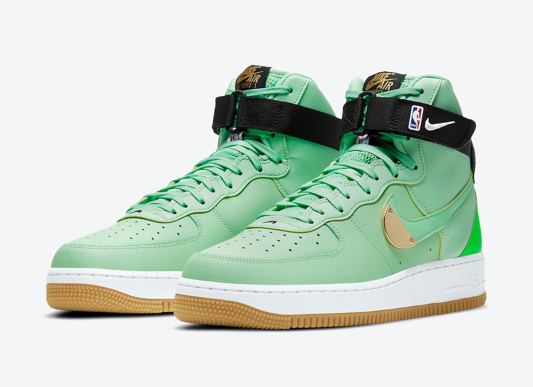 green and gold air force ones