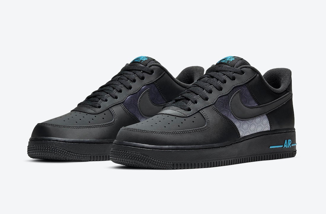 nike air force black blue