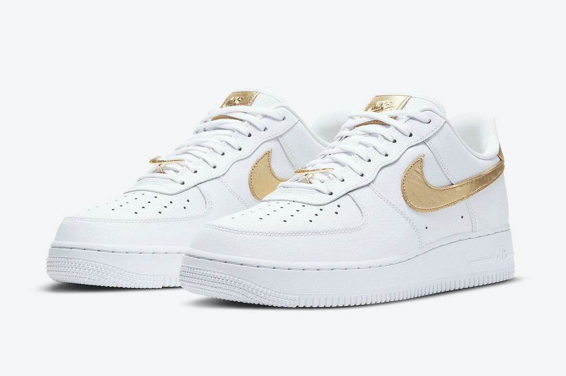 nike air force 1 white metallic gold