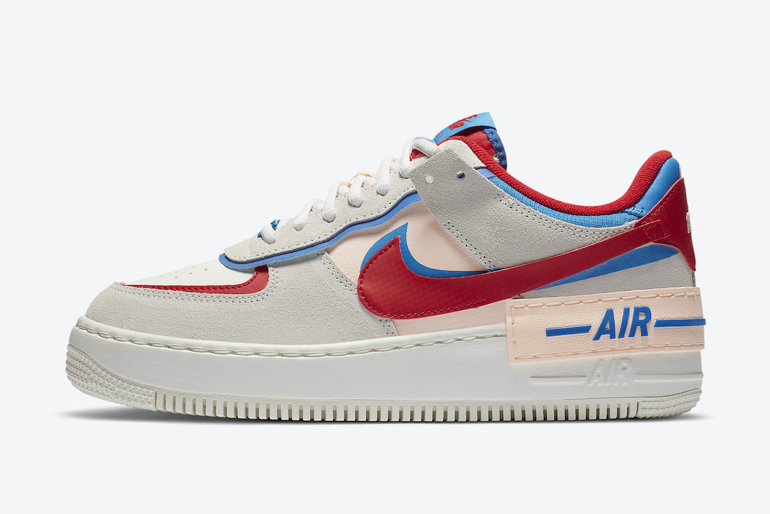 Nike Air Force 1 Shadow Sail University Red Photo Blue CU8591-100 Release Date Info