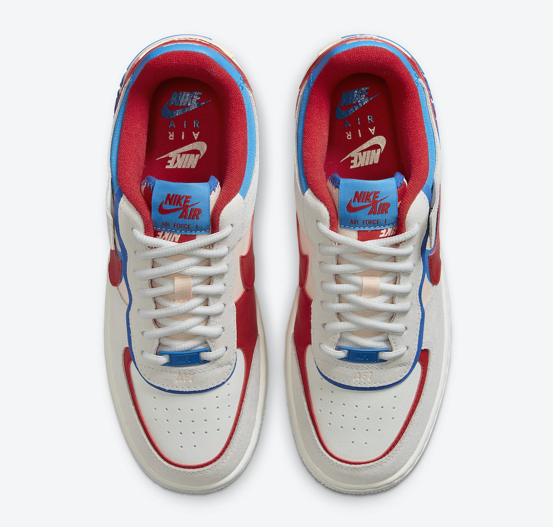 Nike Air Force 1 Shadow Sail University Red Photo Blue CU8591-100 Release Date Info