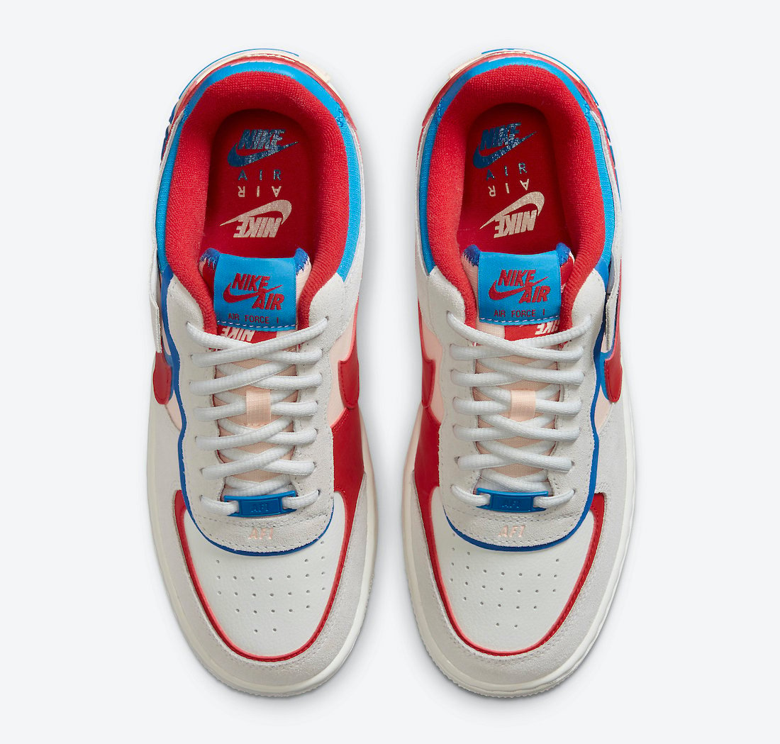 Nike Air Force 1 Shadow Sail University Red Photo Blue CU8591-100 ...