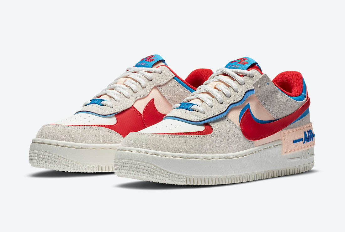 air force 1 with red and blue