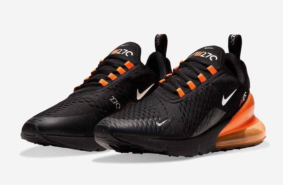 nike air 270 black and orange