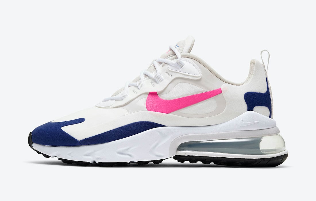 Nike Air Max 270 React White Navy Pink CU7833-101 Release Date Info