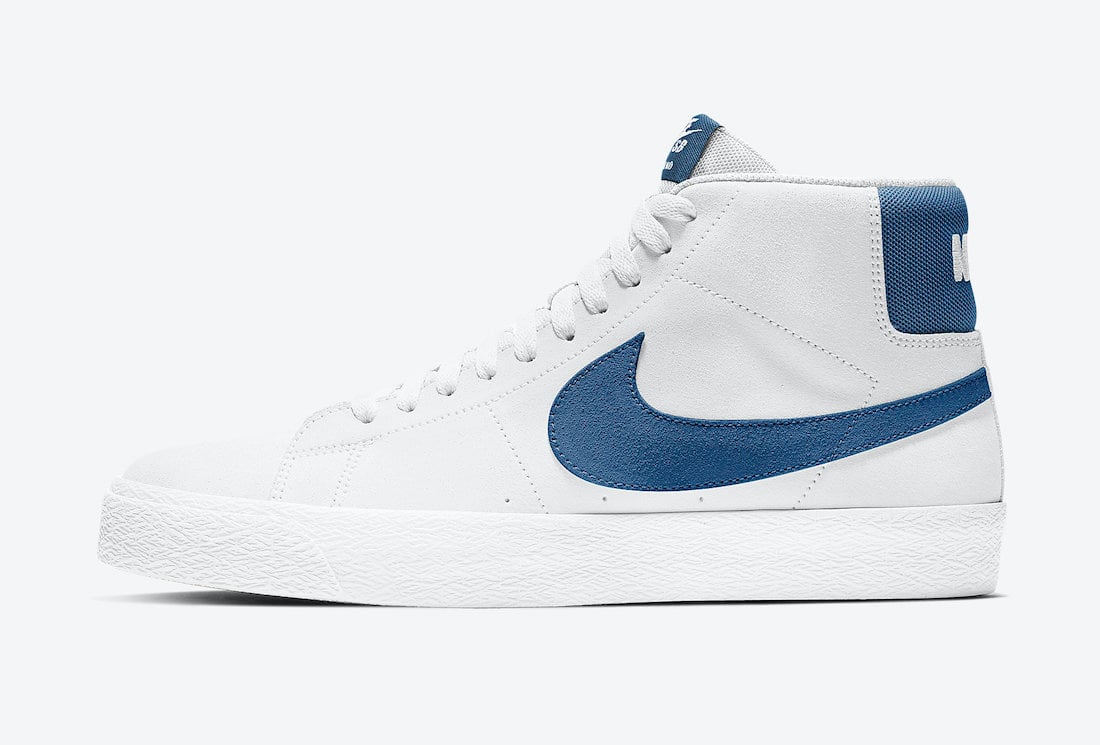 Nike SB Blazer Mid White Blue Gum 864349-107 Release Date Info