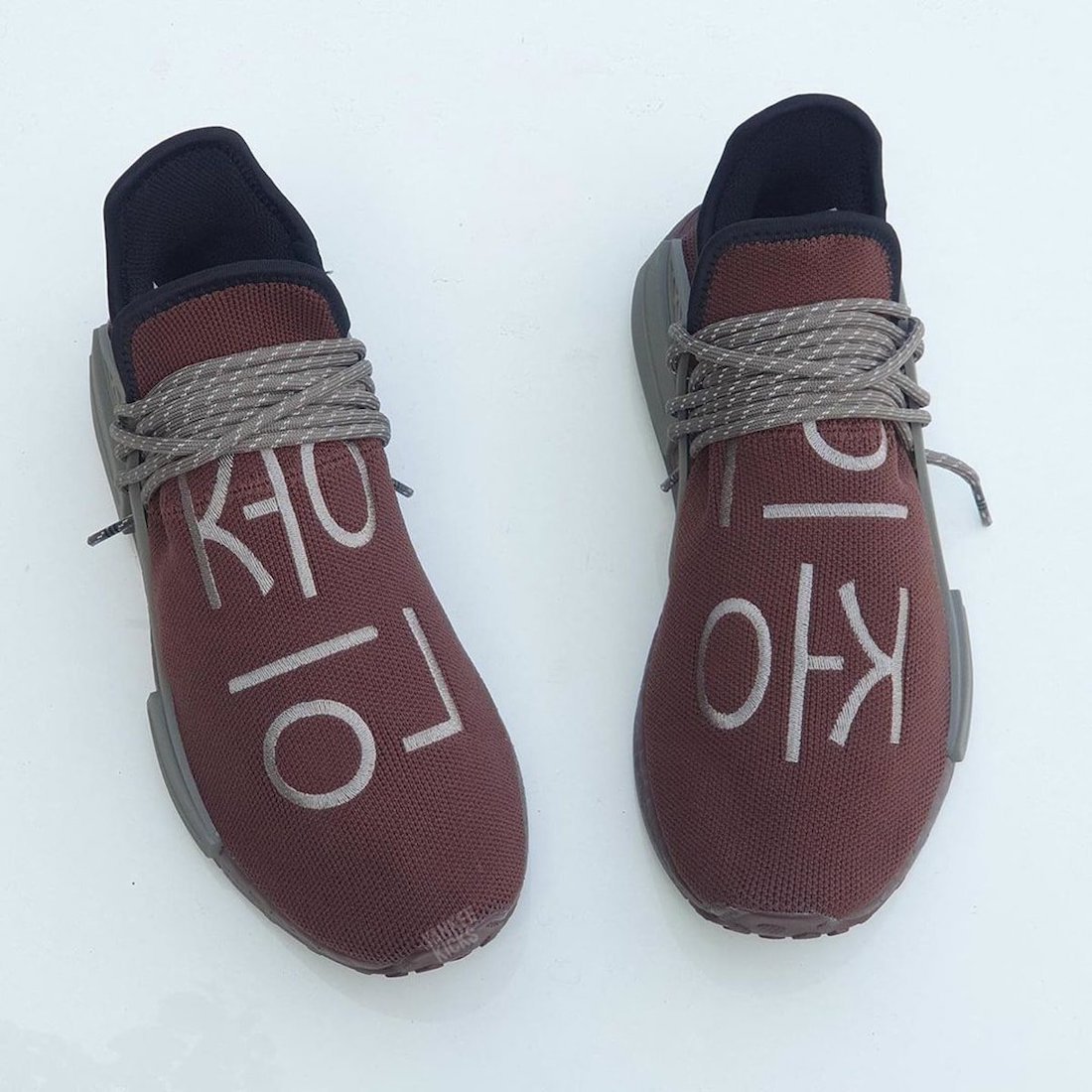 Pharrell adidas NMD Hu Burgundy Grey 2020 Release Date Info