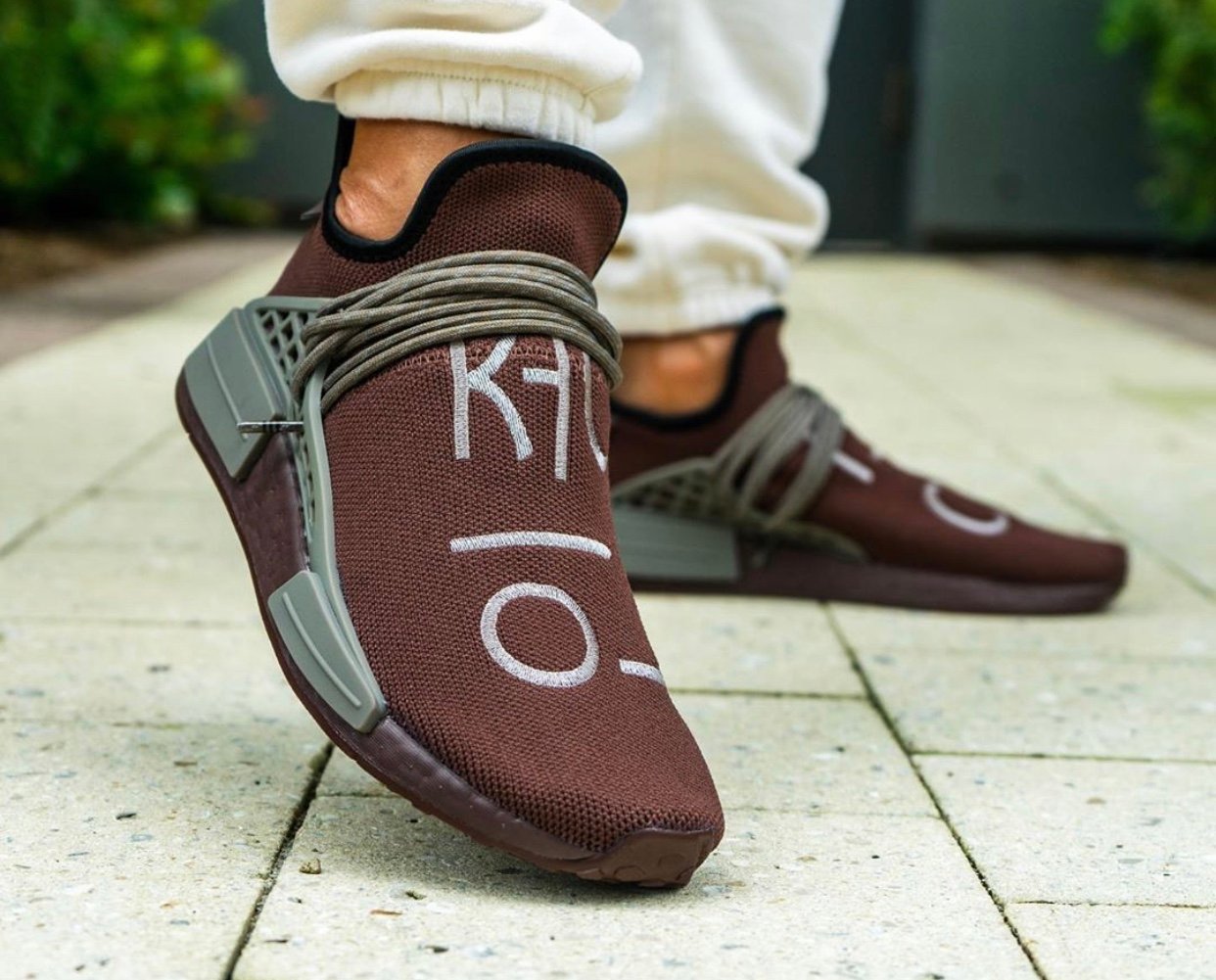 Pharrell adidas NMD Hu Chocolate GY0090 On Feet