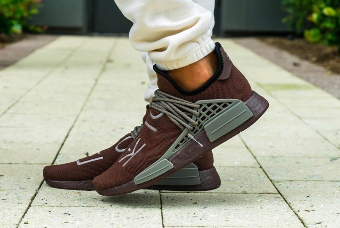 Pharrell adidas NMD Hu Chocolate GY0090 On Feet