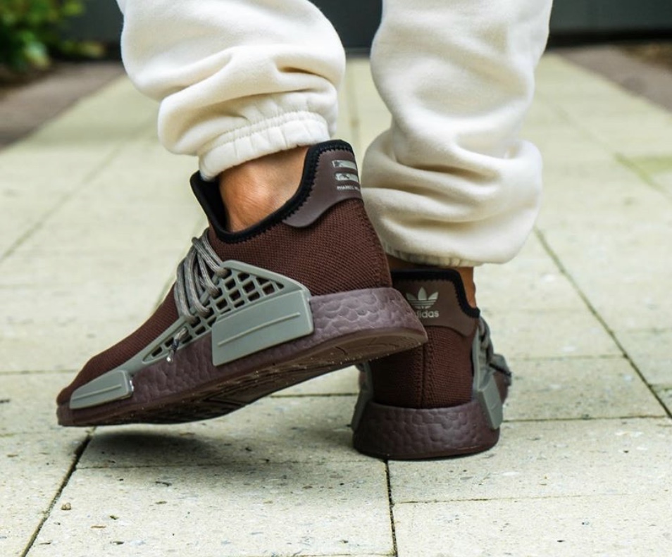 Pharrell adidas NMD Hu Chocolate GY0090 On Feet