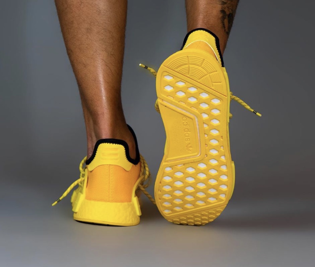 Pharrell adidas NMD Hu Yellow GY0091 On Feet