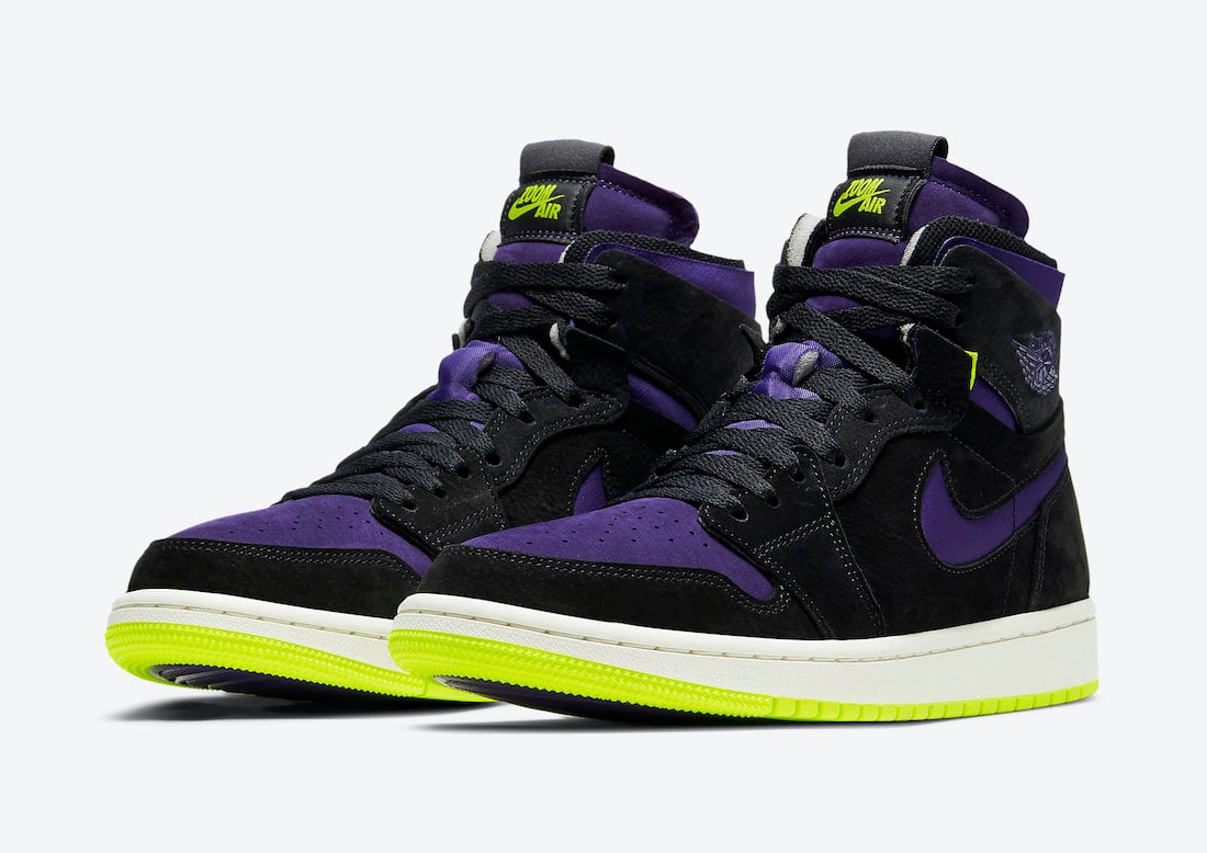 black and purple nike high tops