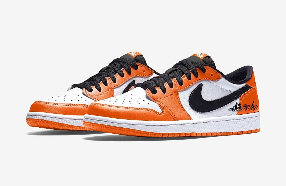 orange white and black nikes