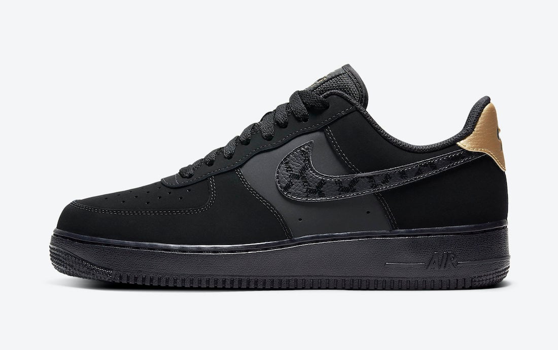 Nike Air Force 1 Low Black Gold Nubuck DH2473-001 Release Date Info