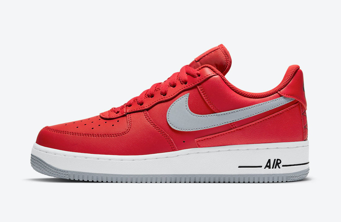 nike air force 1 low grey and red