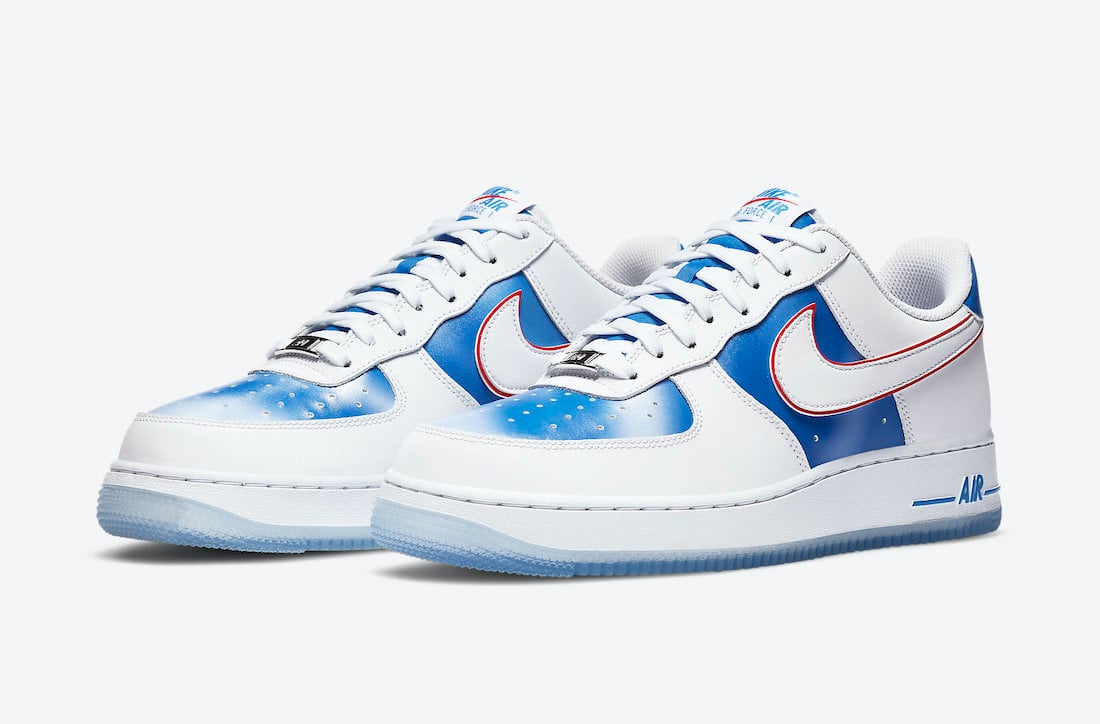 air force 1 low red blue white