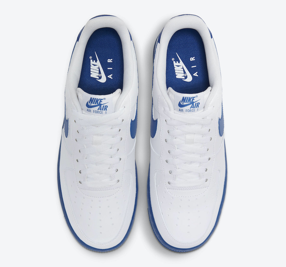 white royal blue air force ones