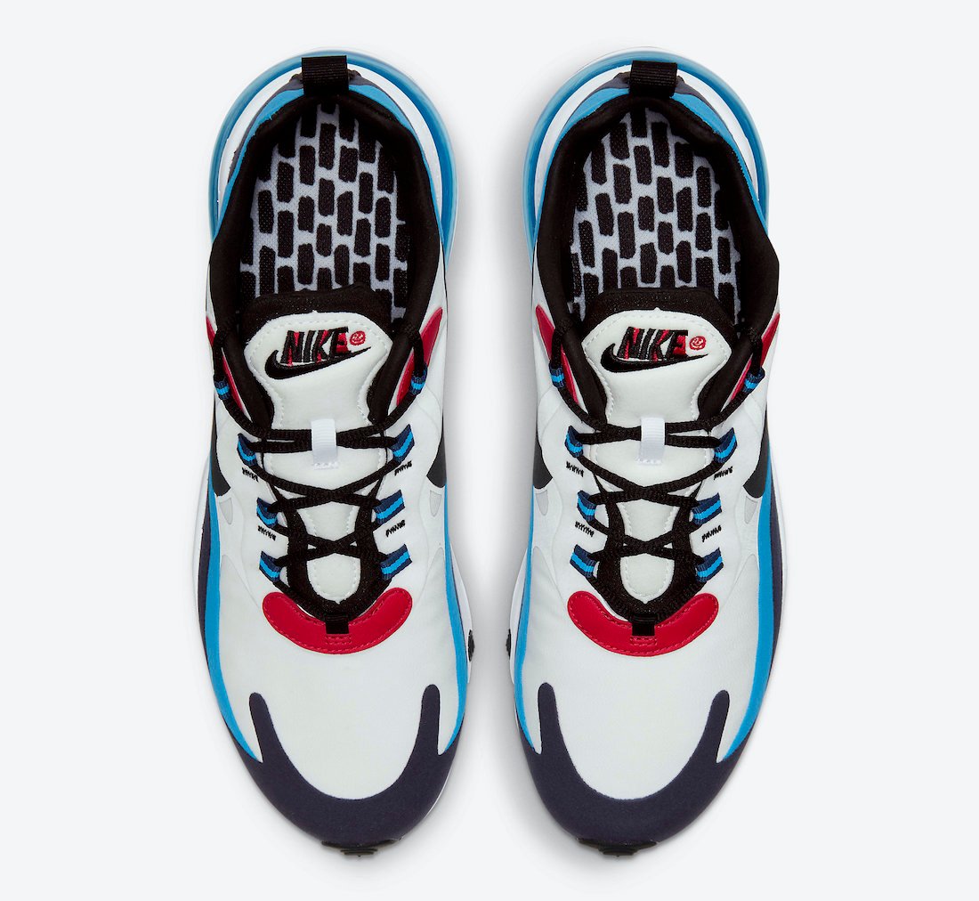 Nike Air Max 270 React White Photo Blue University Red DA2400-100 Release Date Info