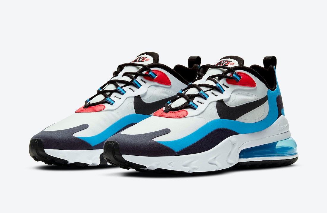 Nike Air Max 270 React White Photo Blue University Red DA2400-100 Release Date Info