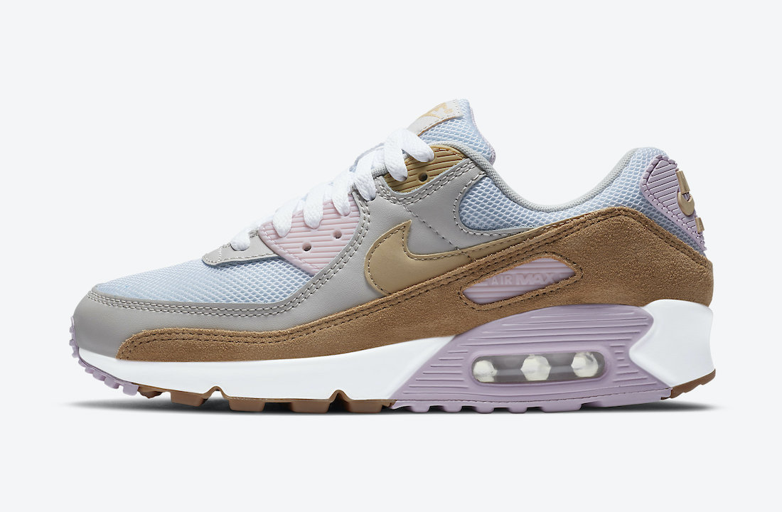 Nike Air Max 90 Blue Pink Brown Grey DD6615-100 Release Date Info