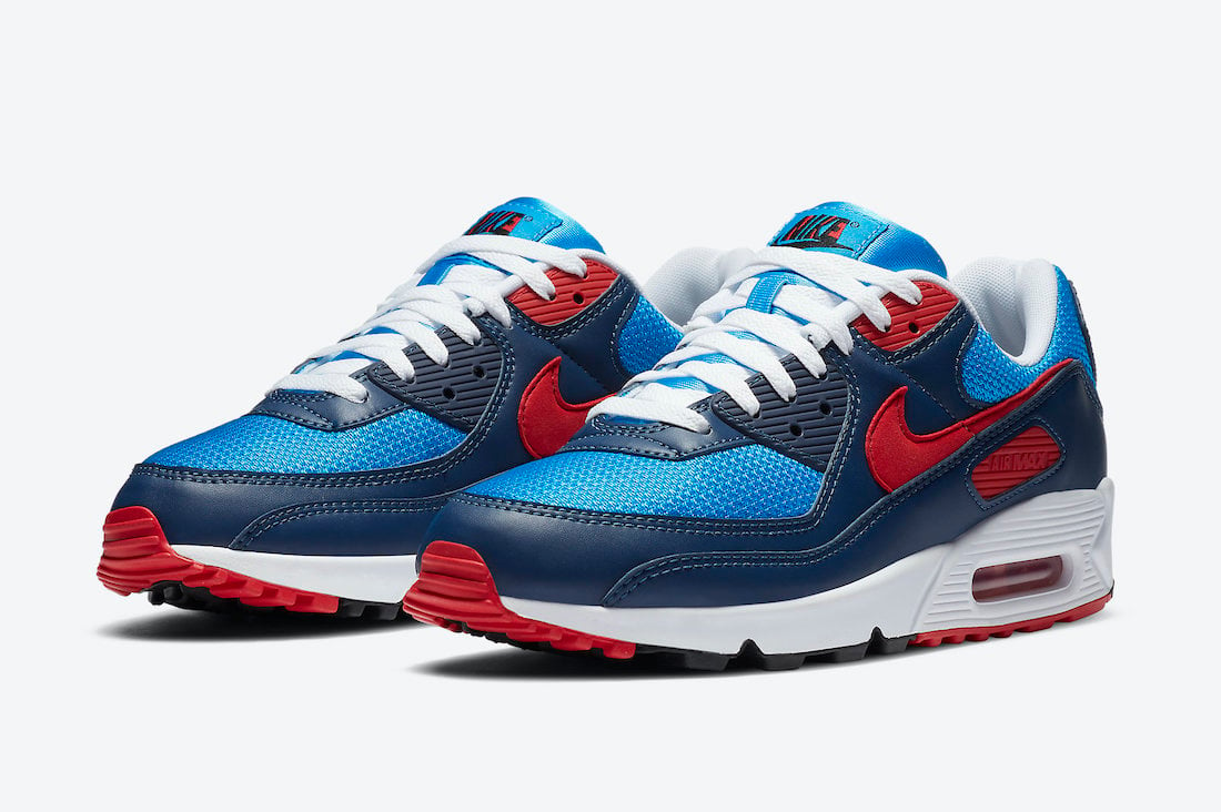 air max 90 navy blue and red