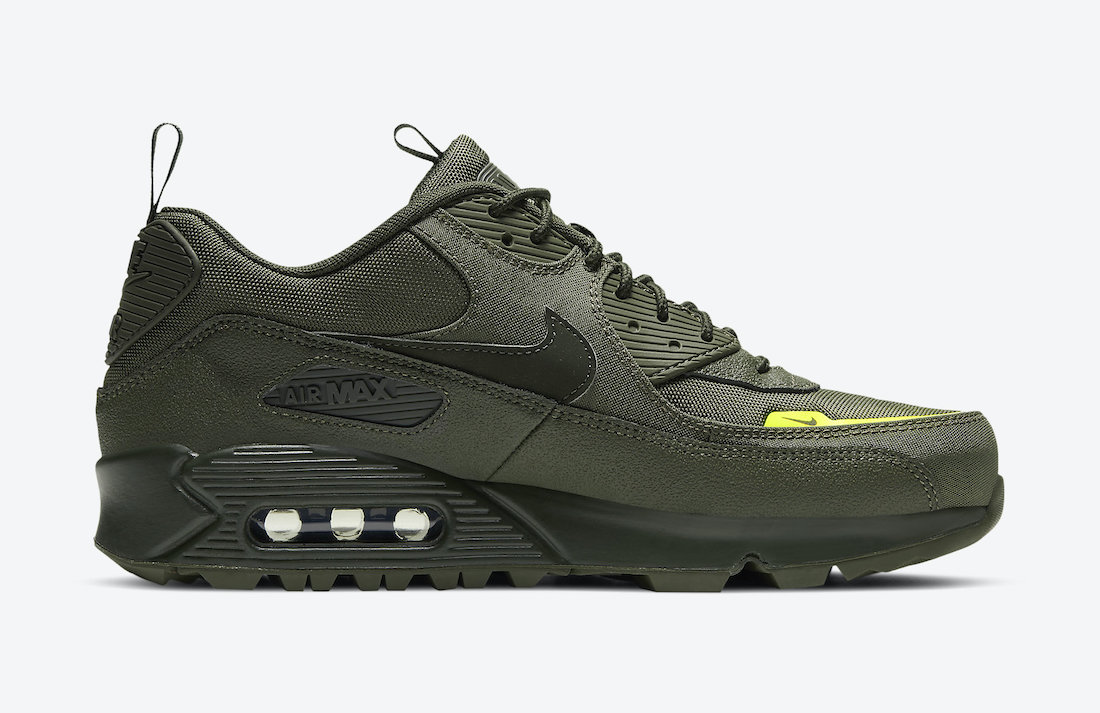 Nike Air Max 90 Surplus Cargo Khaki Lemon Venom CQ7743-300 Release Date Info