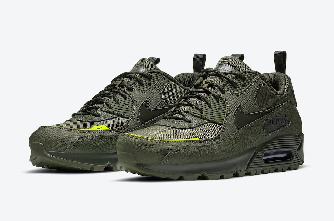 Nike Air Max 90 Surplus Cargo Khaki Lemon Venom CQ7743-300 Release Date Info